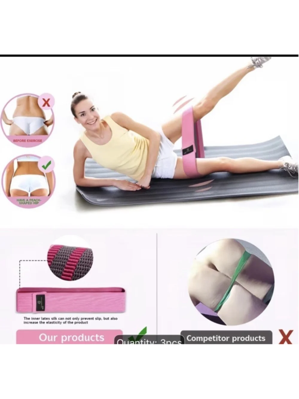 Exercises band leg designed for workout yoga beginners pilates, rehabilitation
